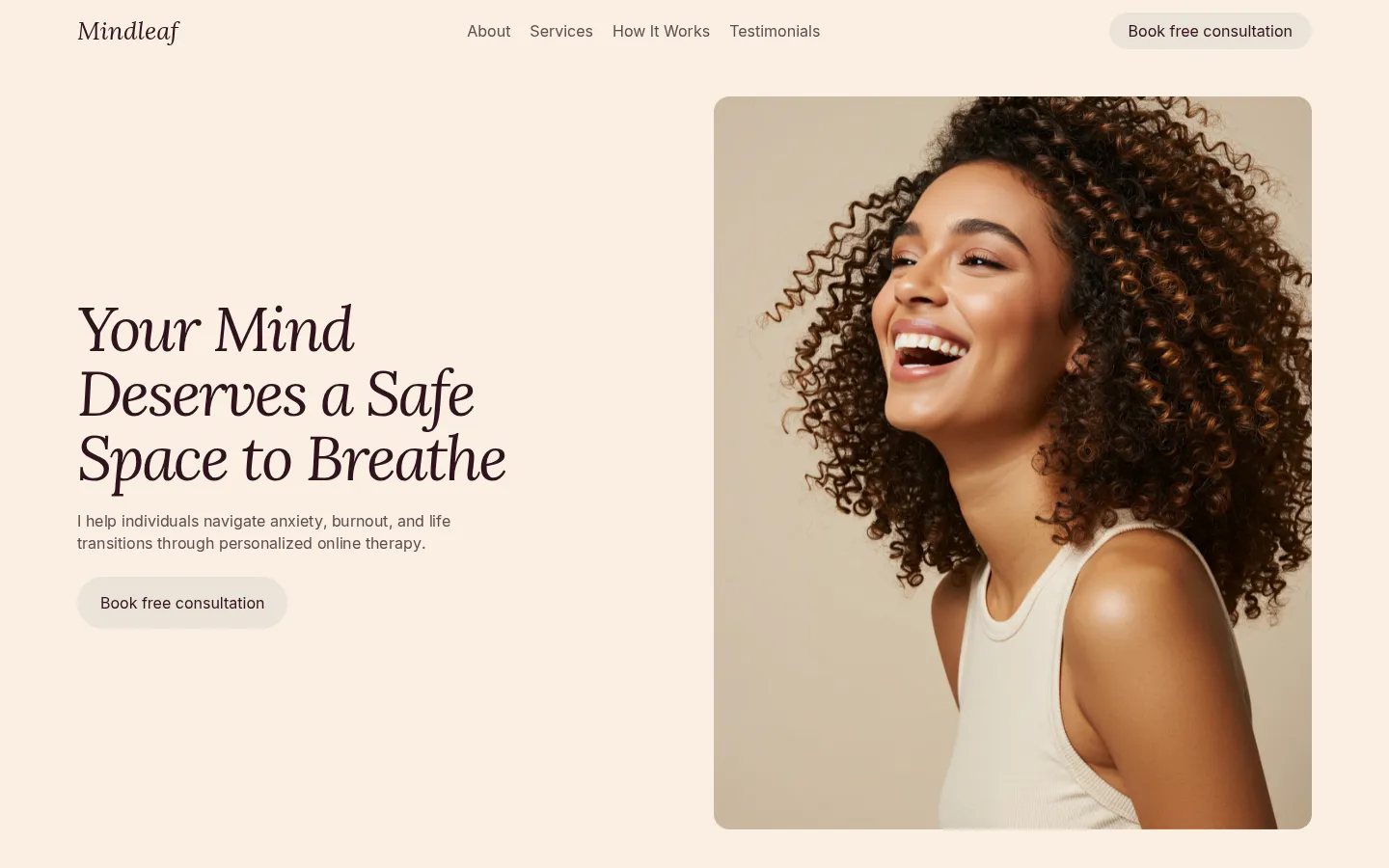Mindleaf website preview
