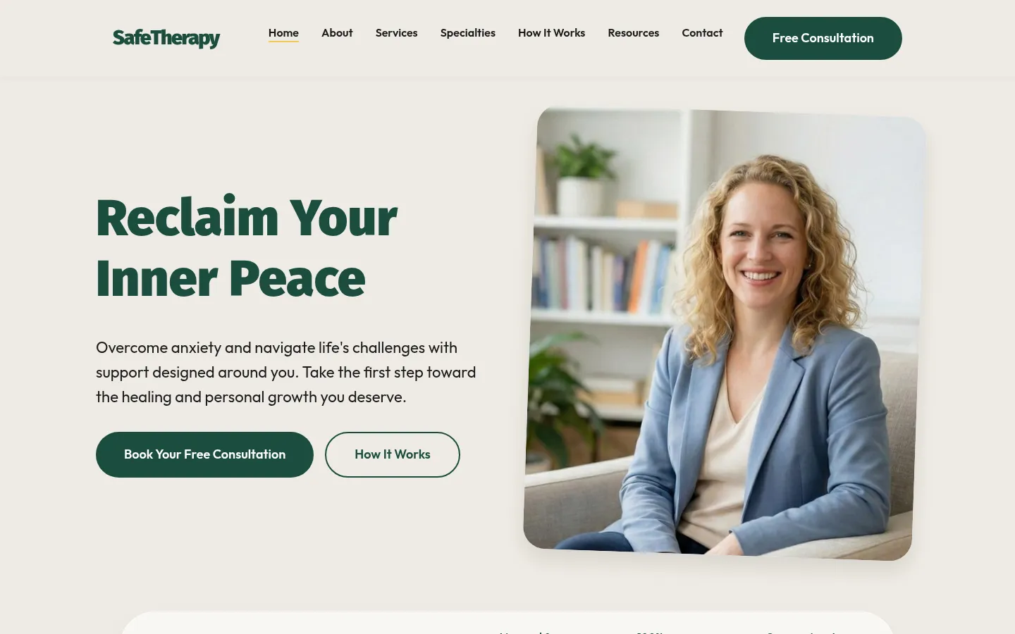 Safe Therapy website preview